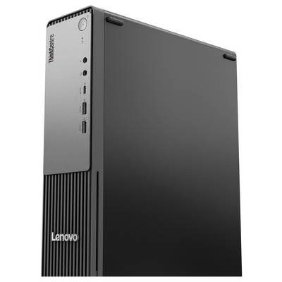 Ein Lenovo ThinkCentre Desktop-Computer-Tower mit mehreren USB-Anschlüssen und einem Audioeingang an der Frontplatte.