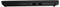 Eine Seitenansicht eines geschlossenen schwarzen Laptops, die sein schlankes Design, zwei USB-Anschlüsse und einen Kopfhörerbuchse zeigt.