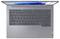 Draufsicht eines grauen Lenovo-Laptops mit Tastatur, Touchpad und Windows-Benutzeroberfläche auf dem Bildschirm.
