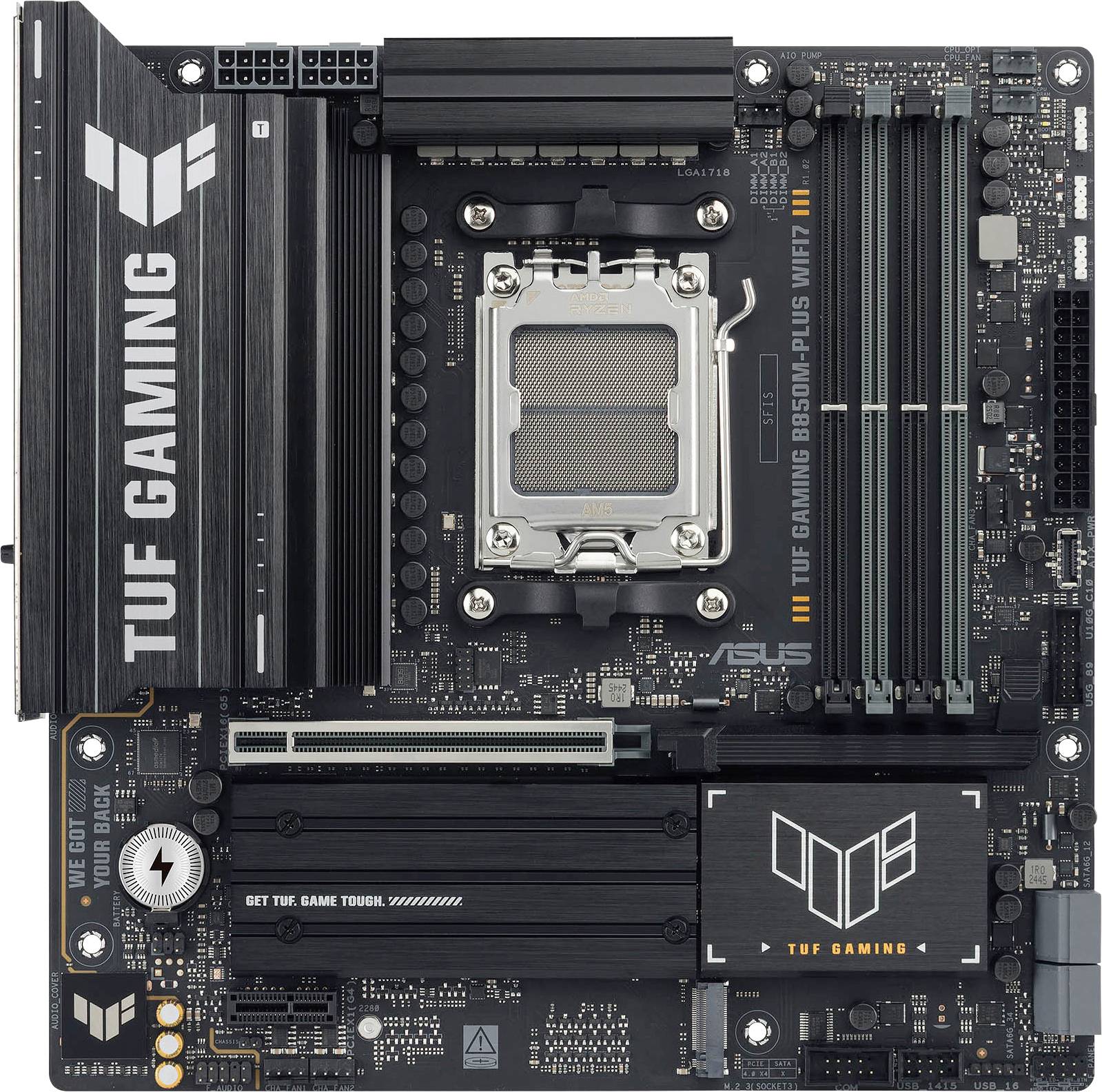 Asus TUF GAMING B850M-PLUS Mainboard Sockel (PC) AMD® AM5 Formfaktor (Details) Micro-ATX Mainboard-Chipsatz AMD® B850