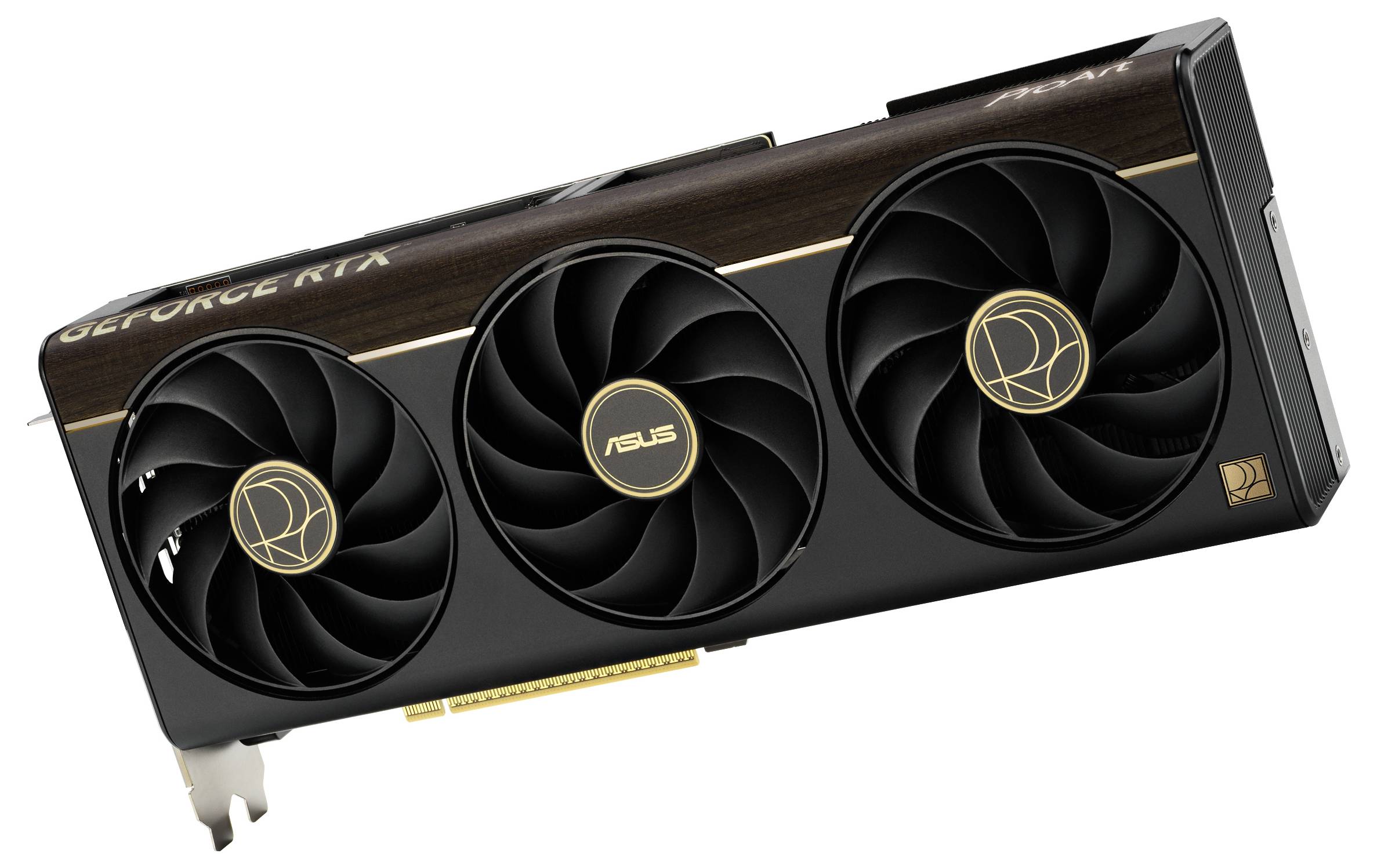NVIDIA GeForce RTX 40 Series Grafikkarte von ASUS mit dreifachem Lüfterdesign, mit Schwerpunkt auf Gaming-Leistung und Kühlungseffizienz.