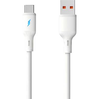 Akyga USB-C® Kabel USB 2.0 USB-A Stecker, USB-C® Stecker 1.8 m Weiß Silikon AK-USB-60-0