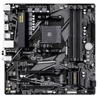 Gigabyte Ultra Durable Motherboard mit mehreren Steckplätzen und Anschlüssen für CPU, RAM und Peripheriegeräte.