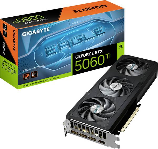 Gigabyte Grafikkarte Nvidia GeForce RTX 5060 Ti GeForce RTX 5060 Ti 16 GB GDDR7-RAM PCIe, HDMI®, DisplayPort