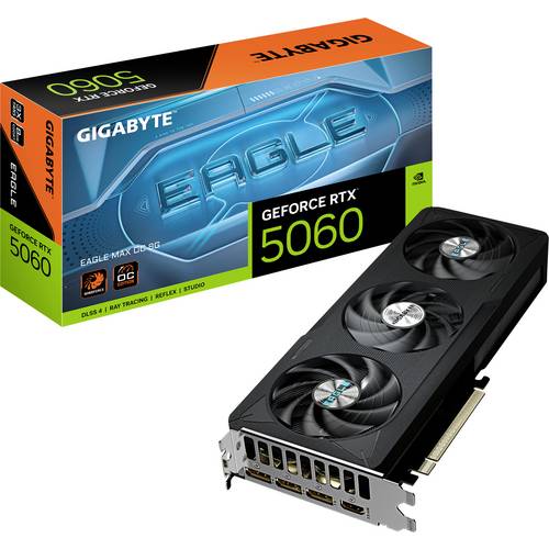 Gigabyte Grafikkarte Nvidia GeForce RTX 5060 EAGLE MAX OC 8 GB GDDR7-VRAM PCIe HDMI® 2.1, DisplayPort 2.1