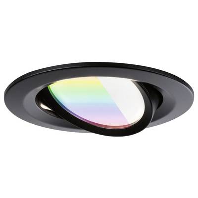 Eine schwarze Einbauleuchte mit doppelter Regenbogen-Effekt-Optik, entwickelt für moderne Innenbeleuchtung und Farbeffekte.