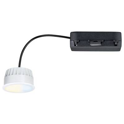 Eine flexible LED-Strahler mit einer rechteckigen Montagebasis und einem runden, verstellbaren Lampenkopf, geeignet für gerichtete Beleuchtung.