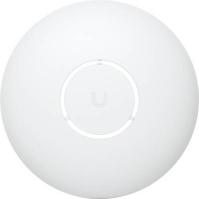 Ein kreisförmiger, weißer Wireless Access Point mit einem dezenten U-Logo in der Mitte, der zur Erweiterung der WLAN-Abdeckung in einem Netzwerk verwendet wird.