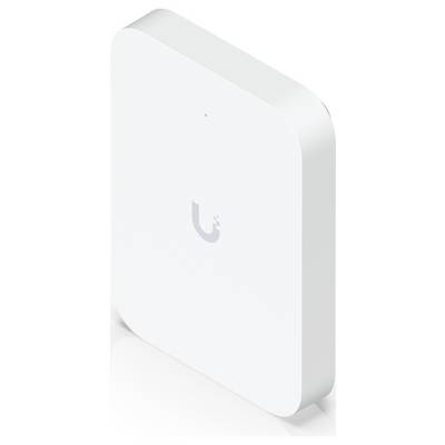 Ein weißer, rechteckiger Wireless Access Point mit einem dezenten 'U'-Logo und einer kleinen blauen LED-Leuchte auf der Vorderseite, die den Verbindungsstatus andeutet.