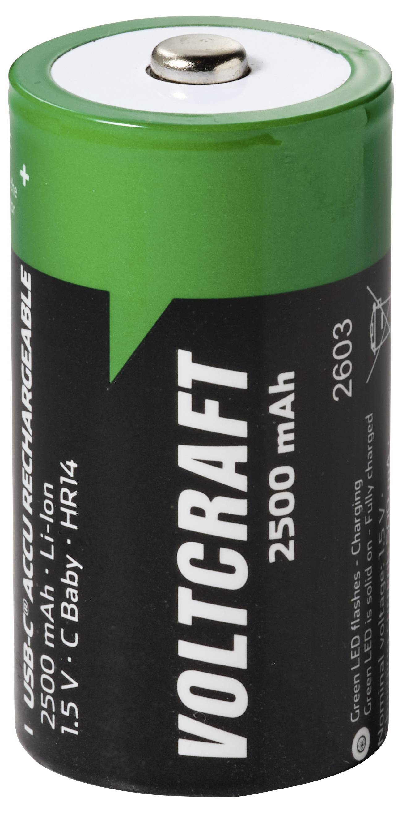 VOLTCRAFT Baby (C)-Akku Li-Ion 2500 mAh 1.5 V 2 St.-1