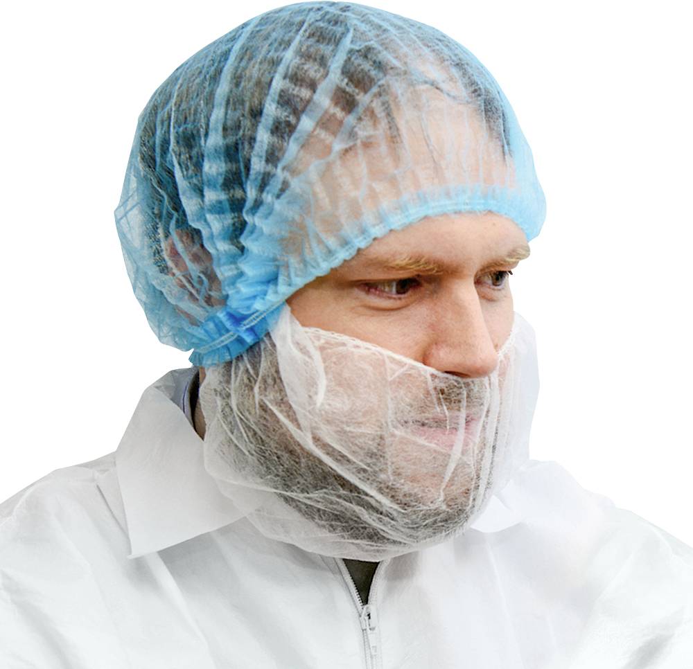 Antistat 600-3034 Mob Caps Bouffant-Stil Plissee Blau