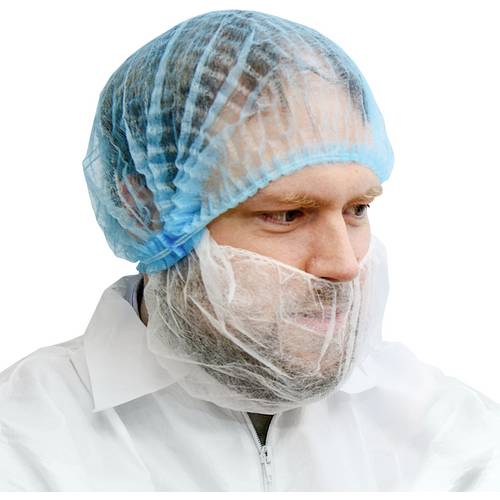 Antistat 600-3034 Mob Caps Bouffant-Stil Plissee Blau