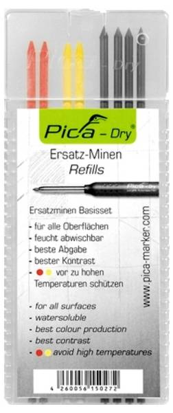 Alarm Werkzeuge 56036646 Tieflochmarker-Ersatzminen Graphit, Rot, Gelb 1 Set