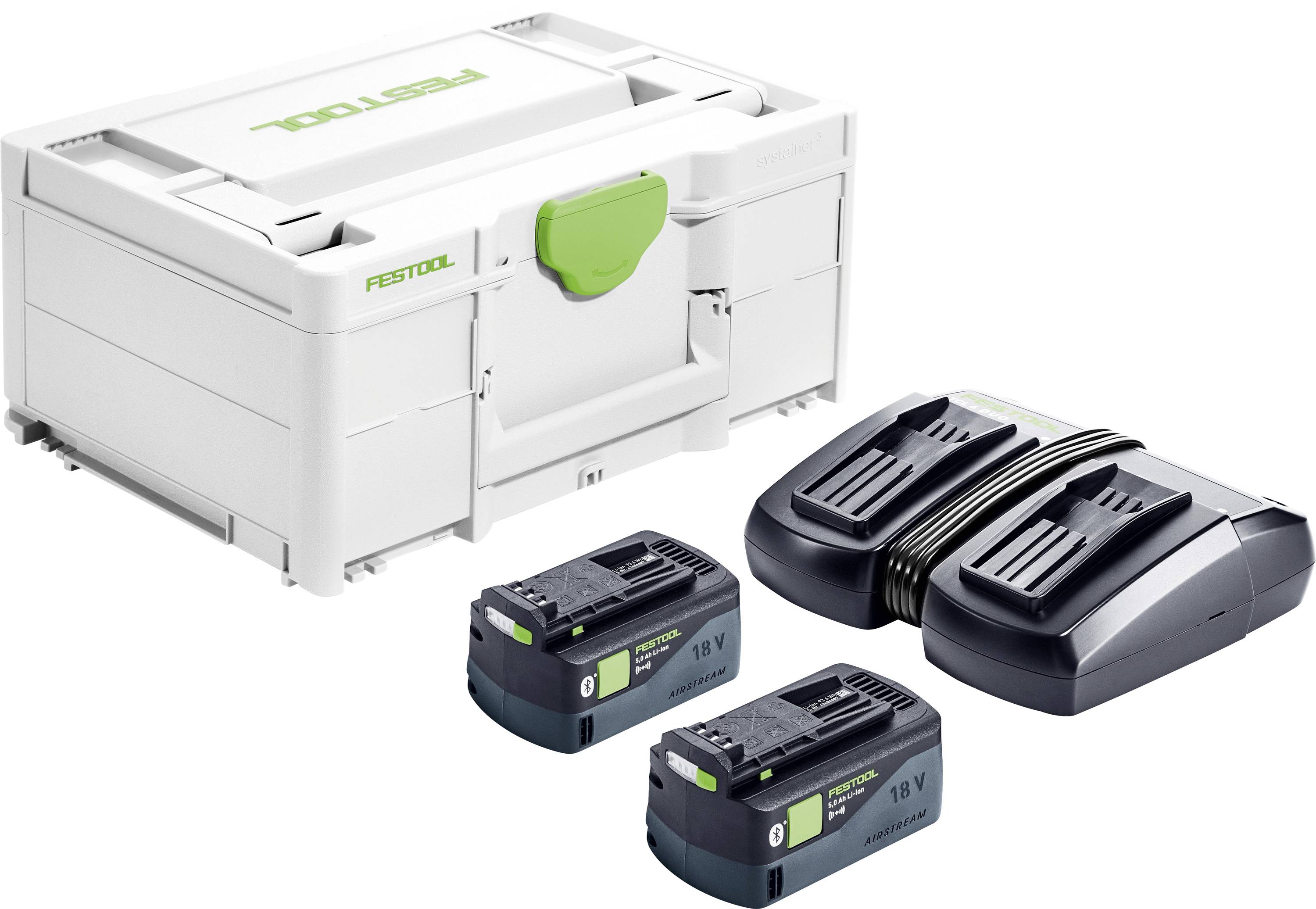 Festool SYS 18V 2x5,0/TCL 6 DUO Kit energia 577707 incl. seconda batteria, incl. caricabatterie