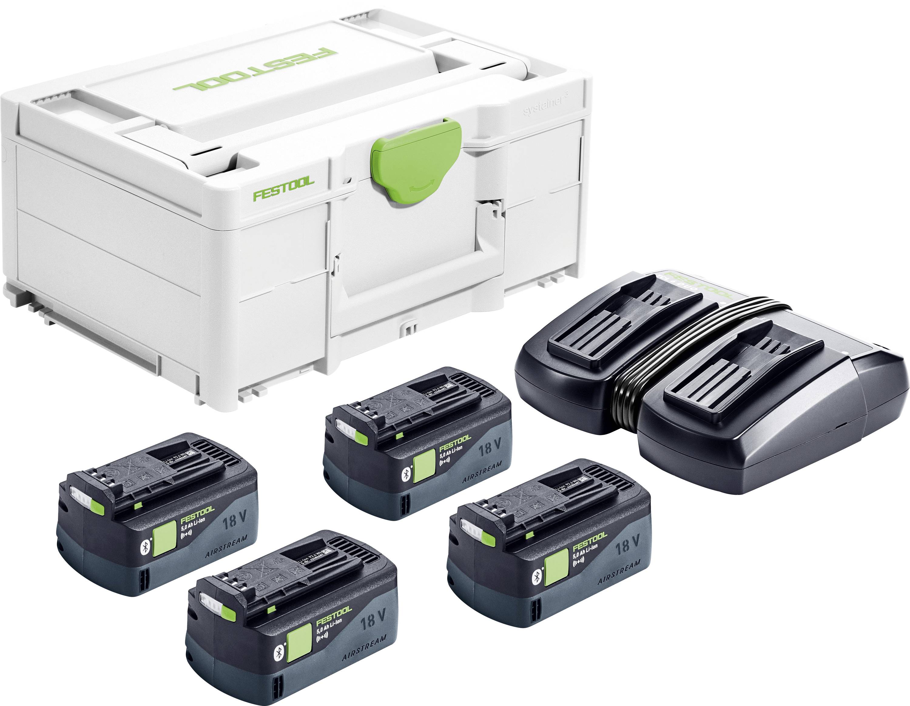 Festool SYS 18V 4x5,0/TCL 6 DUO Kit energia 577709 incl. quarta batteria, incl. caricabatterie