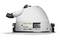 Ein Festool TS 75 EBQ Kreissäge in Seitenansicht, mit Betonung auf kompaktem Design, Griff und Bedienungselementen.