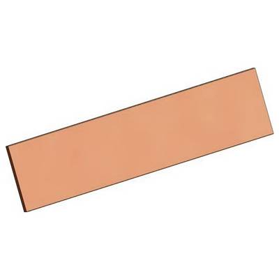 Eine lange, rechteckige orangefarbene Planke, die aus einem Winkel betrachtet wird und hauptsächlich ihre flache Oberfläche und dünne Kanten zeigt.