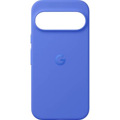 Blaue Handyhülle mit 'G'-Logo, die einen länglichen ovalen Ausschnitt an der Oberseite aufweist.