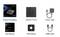 Bild, das Komponenten des MINIX Elite EU715 zeigt: Produktverpackung, Benutzerhandbuch, Elite EU 715-AI-Gerät, Netzkabel, VESA-Halterung, HDMI-Kabel.