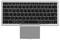 Deutsche QWERTZ-Funktastatur mit schwarzen Tasten und weißen Buchstaben, mit einem silbernen Touchpad am unteren Rand.