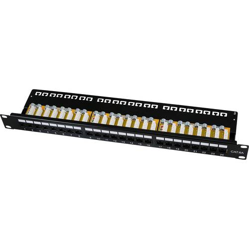 LogiLink NP0133 Patch-Panel 483 mm (19) CAT 6a 1 HE Schwarz Bestückt