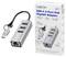 USB-C 3-Port Hub Gigabit Adapter von LogiLink, mit Verpackung gezeigt. Enthält 3 USB-Anschlüsse und Ethernet, unterstützt High-Speed-Datenübertragung.