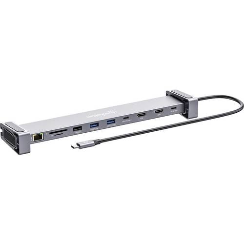 Manhattan Notebook Dockingstation Dual-Monitor Dockingstation USB C-St. auf 2xHDMI 3xUSB-A USB-C-PD USB-C SD RJ45 integr...