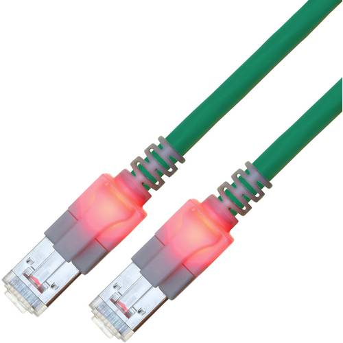 Thumbnail - EasyLan DualBoot LED Patchkabel RJ45 S/FTP Cat.6 (Class E), mit saCon Stecker, LSOH, türkis, 1 m