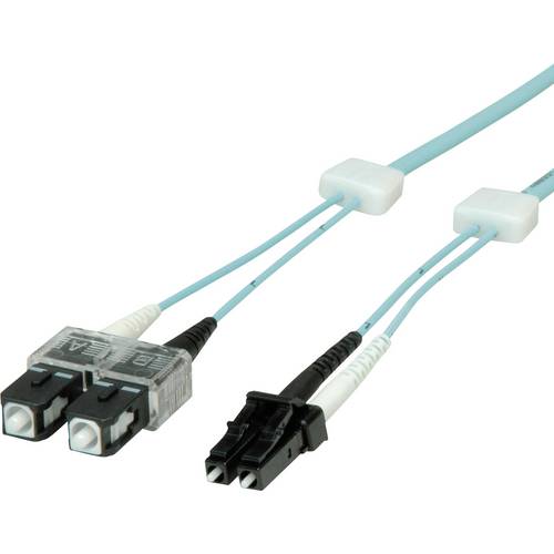EasyLan LWL-LED-Patchkabel duplex 50/125µm OM3, LC/SC, türkis, 10 m