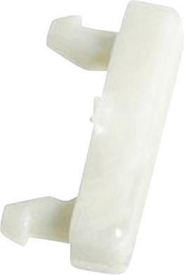 Kunststoff-Haken in Cremeweiß in U-Form, von der Seite betrachtet.