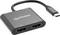 USB-C zu Dual-HDMI-Adapter mit schwarzem Kabel; Manhattan-Branding auf der Oberfläche; geeignet zum Anschluss von Geräten an HDMI-Displays.