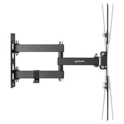 Wandmontierbare, verstellbare TV-Halterung mit zwei Armabschnitten, die Neigen und Schwenken für optimale Sichtwinkel unterstützt.