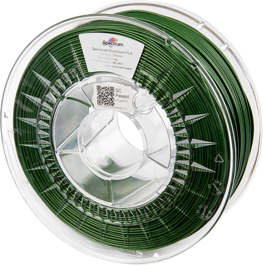 Spectrum Filaments 80183 PLA Glitter Filament PLA Glitter Niet-trekkend 1.75 mm 1000 g Emerald Green, Emerald, Groen 1 stuk(s)