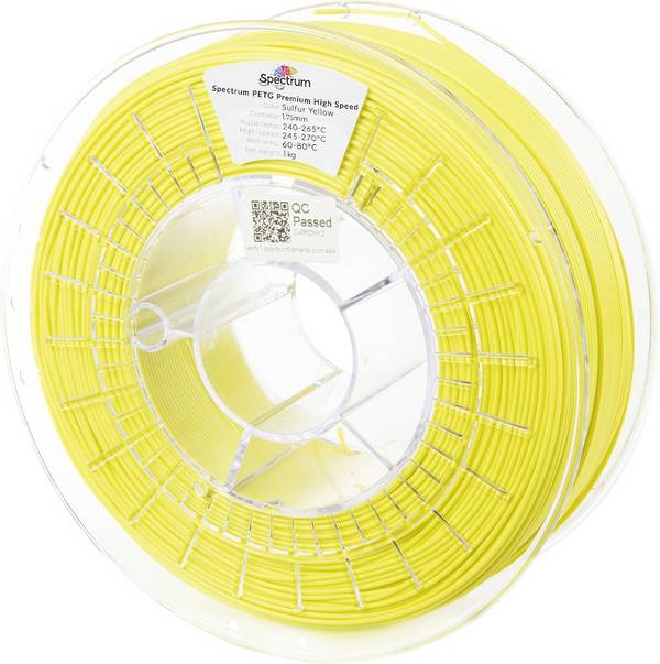 Spectrum Filaments 81547 PETG Premium High Speed Filament PETG Highspeed Filament, chemisch beständig 1.75 mm 1000 g Sulfur Yellow, Gelb  1 St.