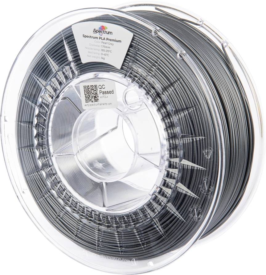 Spectrum Filaments 80851 PLA Premium Filament PLA hohe Zugfestigkeit 1.75 mm 1000 g Perlgrau, Pearl Grey 1 St.