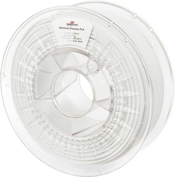 Spectrum Filaments 80122 PLA Premium Filament PLA hohe Zugfestigkeit 2.85 mm 1000 g arctic white, Weiß  1 St.