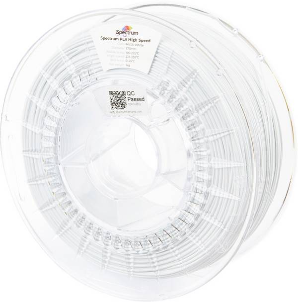 Spectrum Filaments 81048 PLA High Speed Filament PLA Highspeed Filament, hohe Steifigkeit, hohe Zugfestigkeit 1.75 mm 1000 g arctic white, Weiß  1 St.