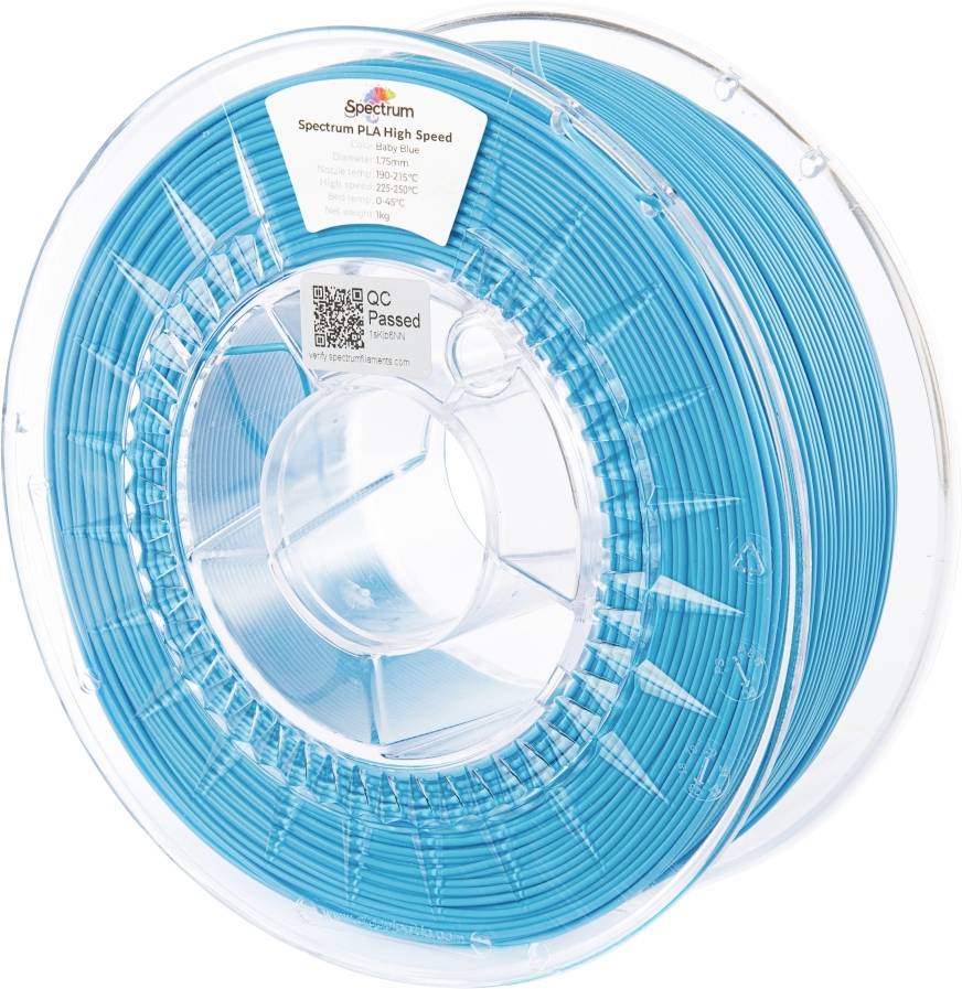 Spectrum Filaments 81062 PLA High Speed Filament PLA kunststof Highspeed filament, Hoge stijfheid, Hoge treksterkte 1.75 mm 1000 g Baby Blue, Blauw 1 stuk(s)