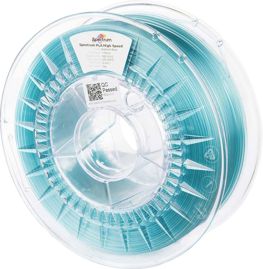 Spectrum Filaments 81061 PLA High Speed Filament PLA kunststof Highspeed filament, Hoge stijfheid, Hoge treksterkte 1.75 mm 1000 g Iceland Blue, Blauw 1 stuk(s)