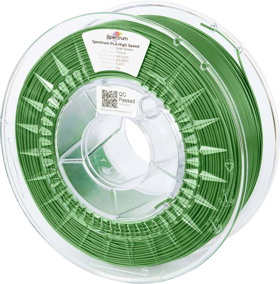 Spectrum Filaments 81060 PLA High Speed Filament PLA kunststof Highspeed filament, Hoge stijfheid, Hoge treksterkte 1.75 mm 1000 g Leaf Green, Groen 1 stuk(s)