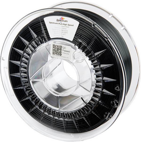 Spectrum Filaments 81071 PLA High Speed Filament PLA Highspeed Filament, hohe Steifigkeit, hohe Zugfestigkeit 1.75 mm 1000 g Deep Black, Schwarz  1 St.