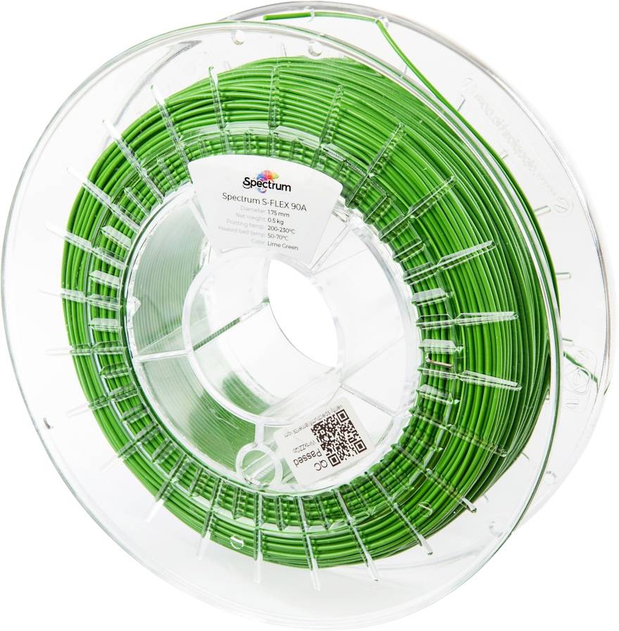 Spectrum Filaments 80260 S-Flex 90A Filament Flexibel filament Flexibel, Chemisch bestendig, Niet-trekkend 1.75 mm 500 g Lime Green, Groen 1 stuk(s)