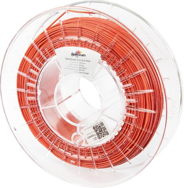 Spectrum Filaments 80258 S-Flex 90A Filament Flexibles Filament flexibel, chemisch beständig, verzugsfrei 1.75 mm 500 g lion orange, Orange  1 St.
