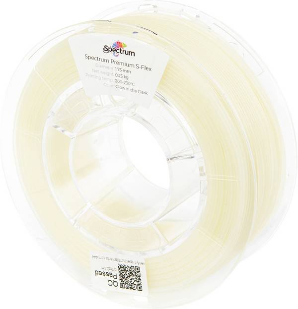 Spectrum Filaments 80529 S-Flex 98A Glow in the Dark Filament Flexibles Filament flexibel, chemisch beständig, verzugsfrei, nachleuchtend 1.75 mm 250 g Glow Green  1 St.