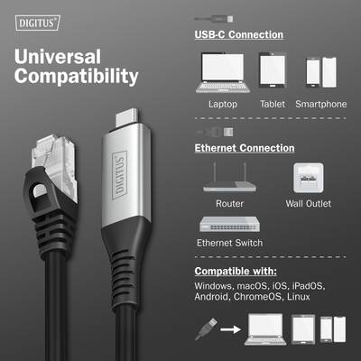 Digitus USB 3.1 Gen 1 (USB3.0), USB 3.2 Gen 1 (USB 3.0), USB, USB-C® Adapterkabel [1x USB, USB 3.2 Gen 1 (USB 3.0) - 1x -4
