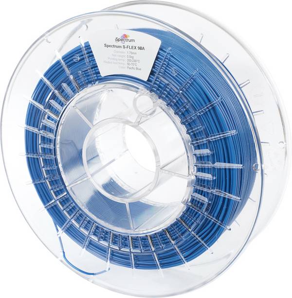 Spectrum Filaments 80518 S-Flex 98A Filament Flexibles Filament flexibel, chemisch beständig, verzugsfrei 1.75 mm 500 g Pacific Blue, Blau  1 St.