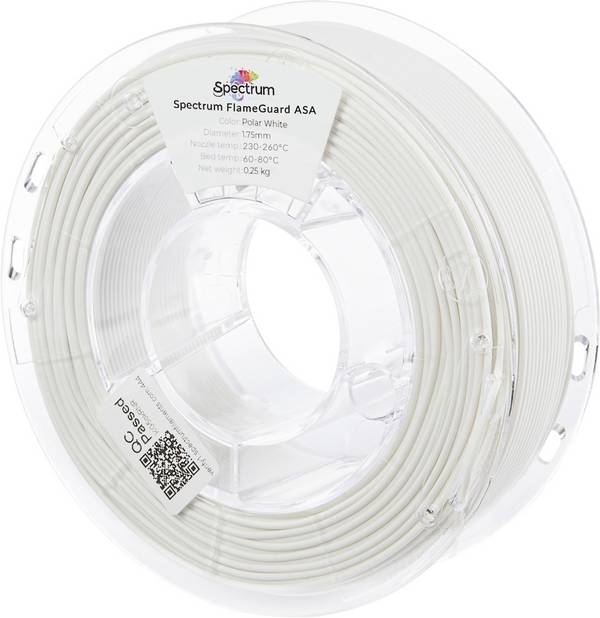 Spectrum Filaments 81442 FlameGuard ASA 275 Filament ASA flammhemmend, hitzebeständig, UV-beständig, witterungsbeständig 1.75 mm 250 g polar white, Weiß  1 St.