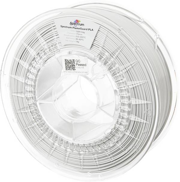 Spectrum Filaments 81452 FlameGuard PLA Filament PLA flammhemmend, hitzebeständig 1.75 mm 1000 g Light Grey, Grau  1 St.