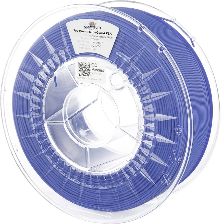 Spectrum Filaments 81453 FlameGuard PLA Filament PLA kunststof Vlamvertragend, Hittebestendig 1.75 mm 1000 g Performance Blue, Blauw 1 stuk(s)