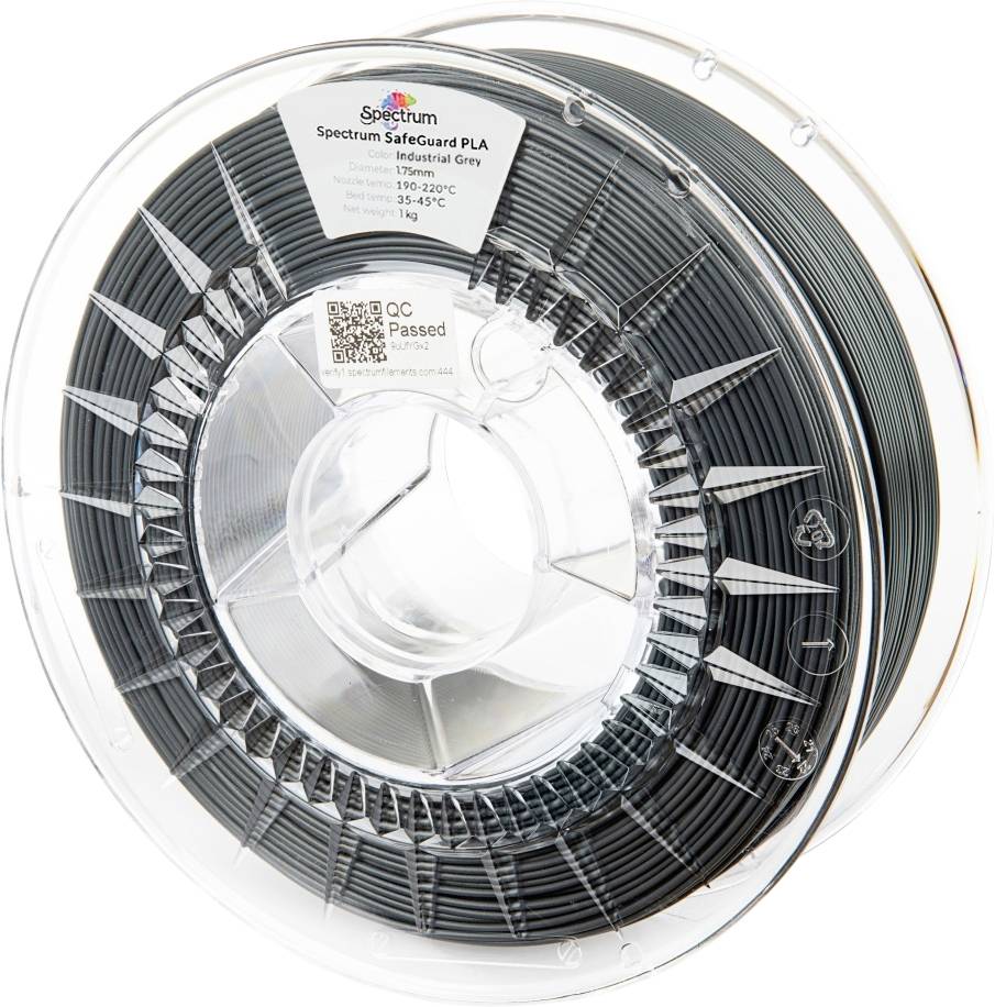 Spectrum Filaments 81556 Safeguard PLA Filament PLA kunststof Antibacterieel 1.75 mm 1000 g Industrial Grey, Grijs 1 stuk(s)
